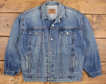 Vintage 90s Gap Denim Trucker Jacket: Light Wash Cotton