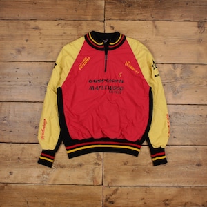 Vintage Tommaso Sports Jacket S 70s Cycling Pullover Red