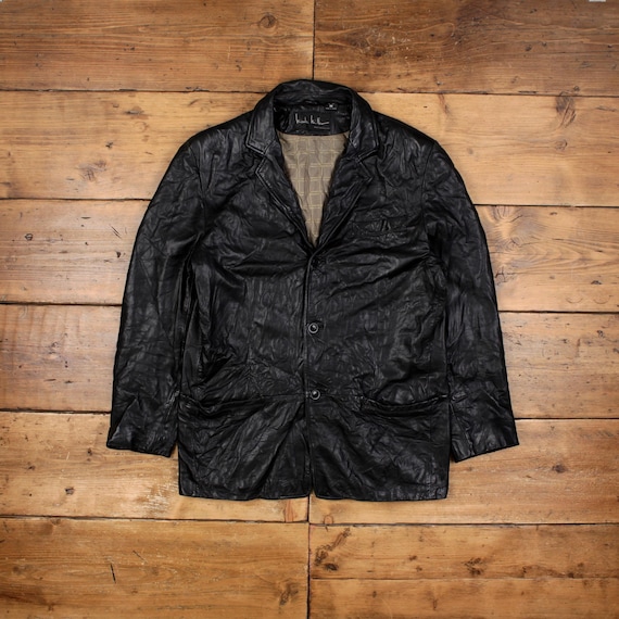 90s real leather car coat レザージャケット ブラック vintage 1990s leather jacket WILSONS car coat XL black BELTED