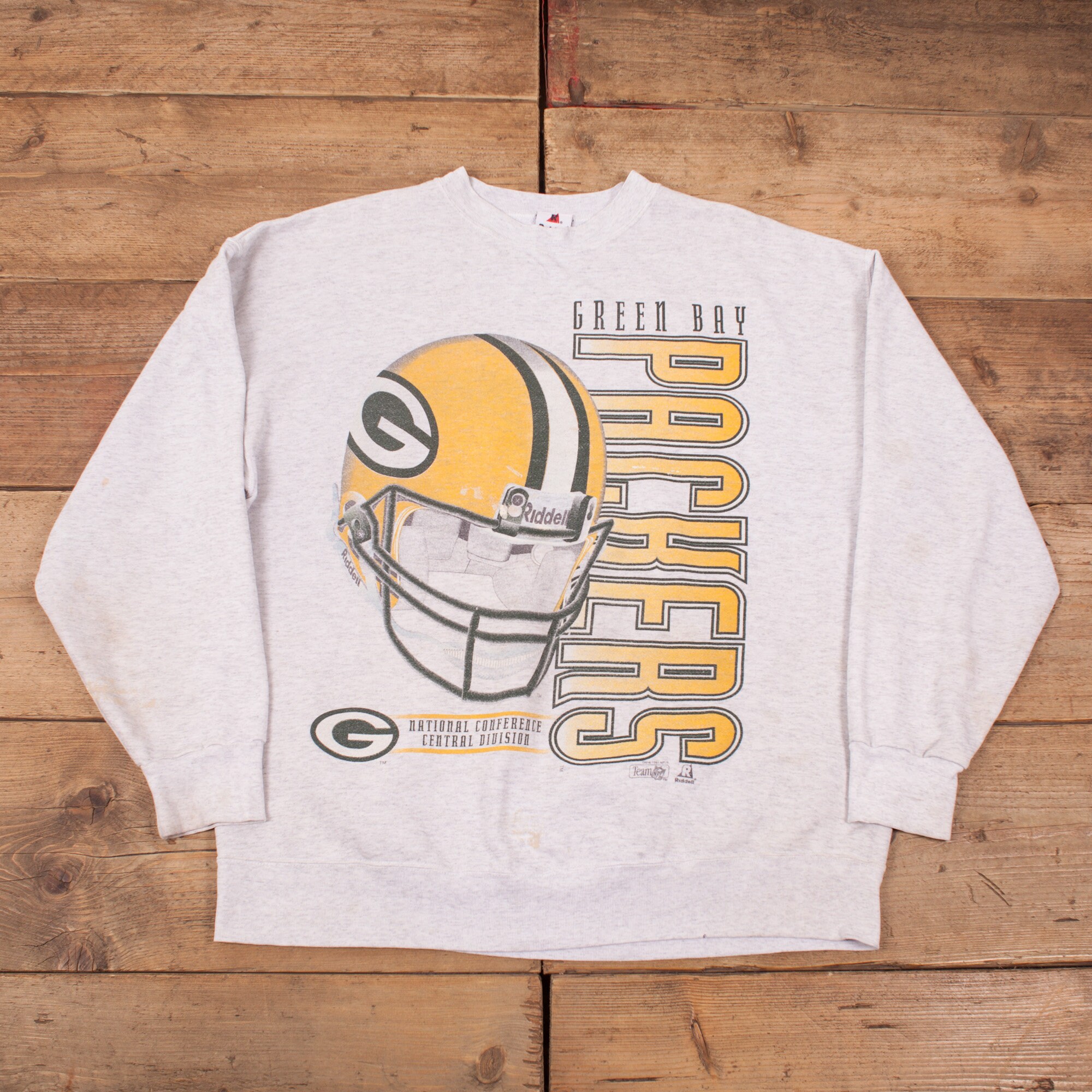 Image of Mens Vintage 90S Green Bay Packers Grey Nfl Sweatshirt Xl 48" R18147
