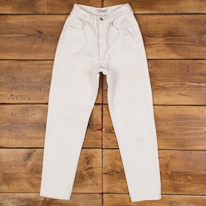 Vintage Guess Jeans Pants Trousers 24x28 USA Made 90s Unisex Tapered White