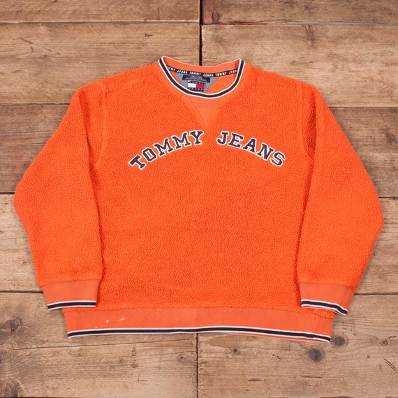 Vintage Tommy Hilfiger Fleece Sweatshirt Orange Spell Out Medium R08884 -  Etsy.de