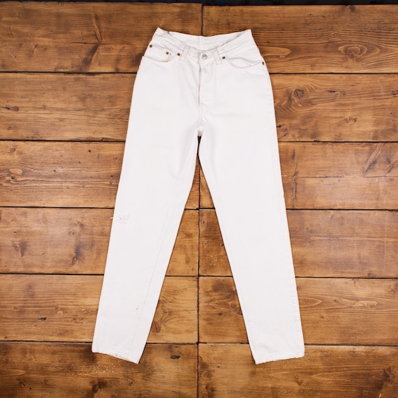 Vintage Levis 17501 Jeans 27 x 32 USA Made 80s Light Wash Straight White Denim