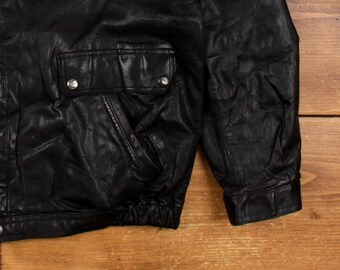 Vintage Leather Bomber Jacket L Womens Black Flight A2 Lined - Etsy UK