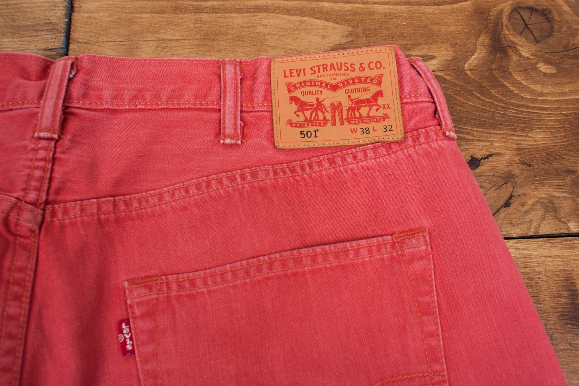 Vintage Levis Levi 501 Red Tab Pink Straight Leg Denim Jeans | Etsy