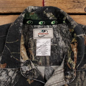 Vintage Mossy Oak Real Tree Shirt Button M Mens Long Sleeve Green Camouflage image 3