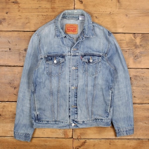 vintage Levi&#39;s Denim Jacket L Trucker Blue