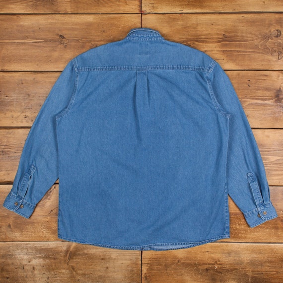 Vintage Dickies Workwear Shirt Button 2XL Denim M… - image 2