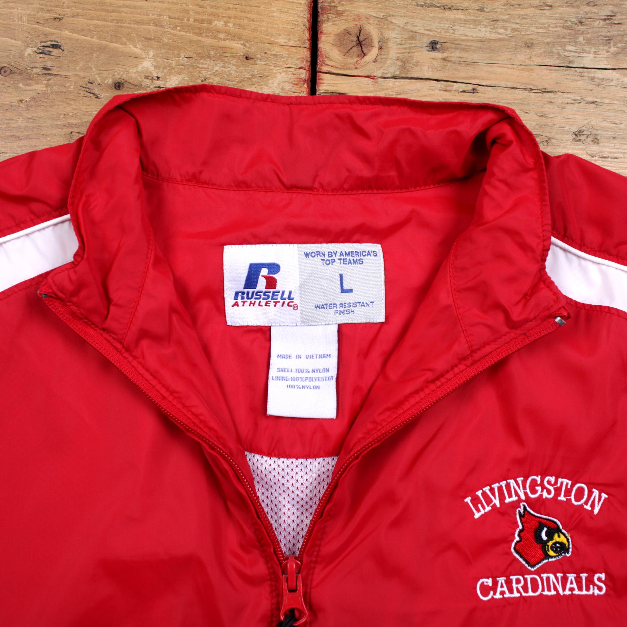 Vintage Russell Athletic Windbreaker Jacket L Livingston Baseball 