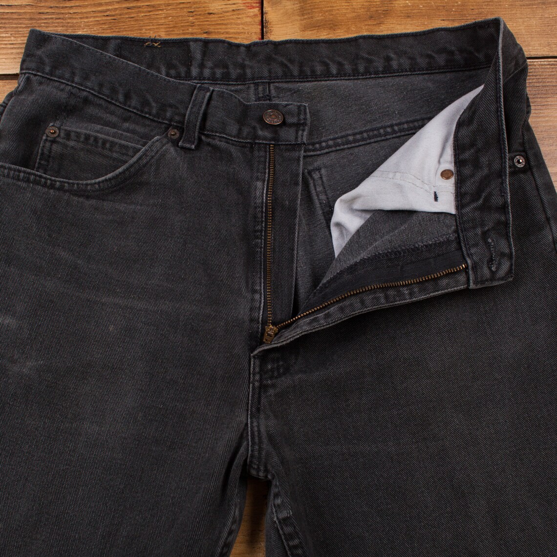 Vintage Levis Jeans 33 x 31 Dark Wash Straight Grey Womens Orange Tab Denim, foto 4 di 5
