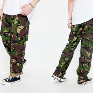 Vintage Army Camo Cargo Pants Pants Trousers Work Army Camouflage Straight Leg