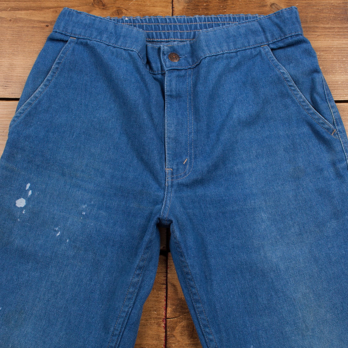 Vintage Levis for Men Jeans 32 x 30 Skosh More Room Light Wash Straight Blue, foto 3 di 5