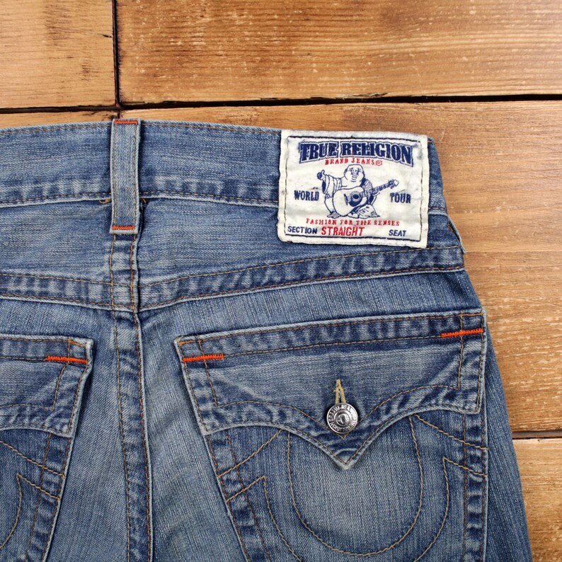 Vintage True Religion Jeans Pants Trousers 33x34 USA Made Stonewash Denim Y2K image 4