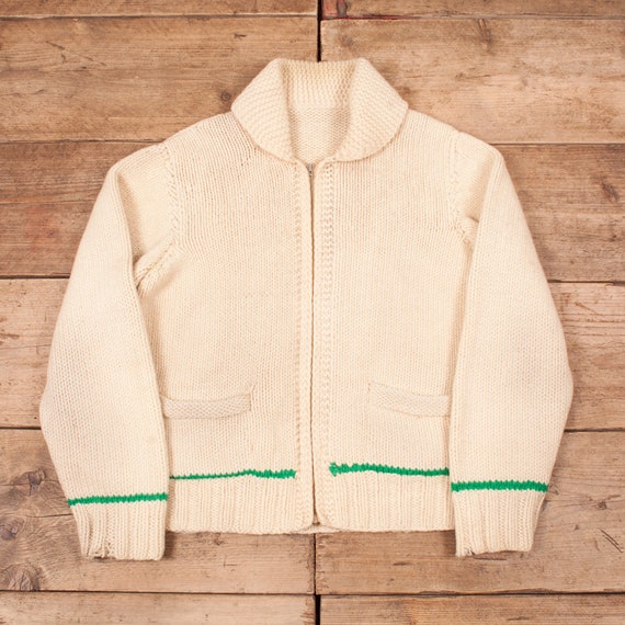 Mens Vintage 1940s Cowichan Cardigan Sweatshirt Li