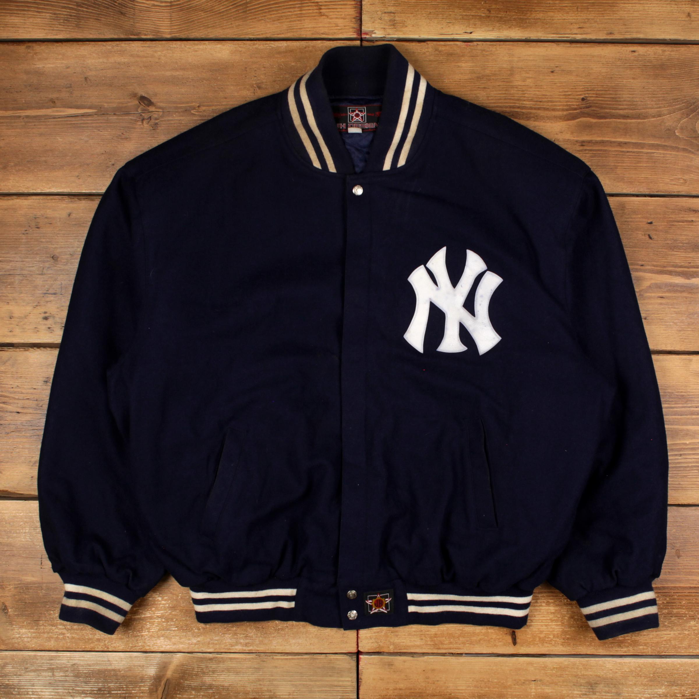 Vintage JH Design Varsity Jacket 3XL 90s Bomber New York Yankees