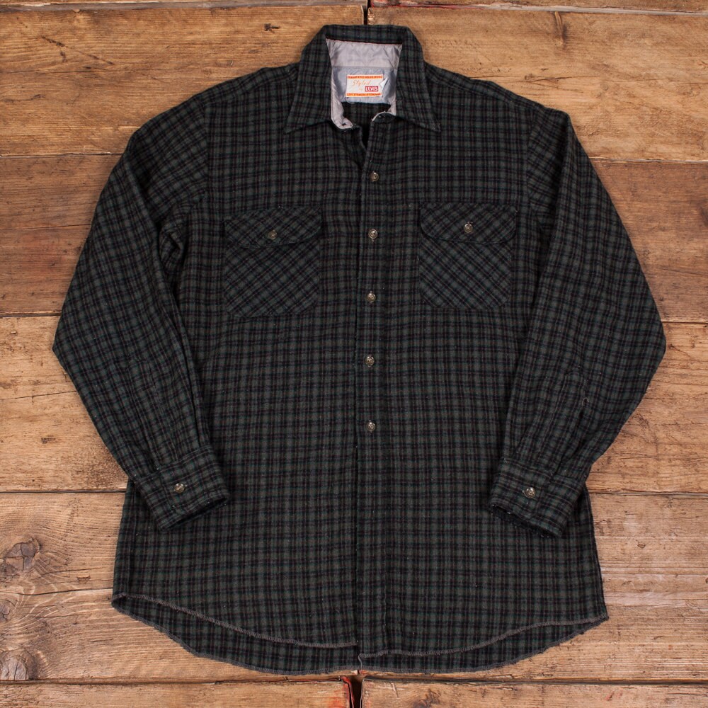 Image of Mens Vintage 1970's Classic Levis Lumberjack Shirt Size Medium 38" Hw65