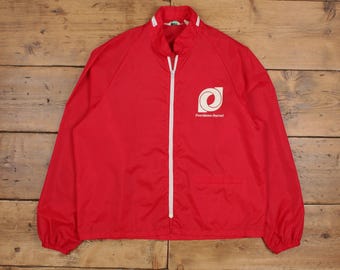Vintage Turfer windjack L jaren 80 raglanrood