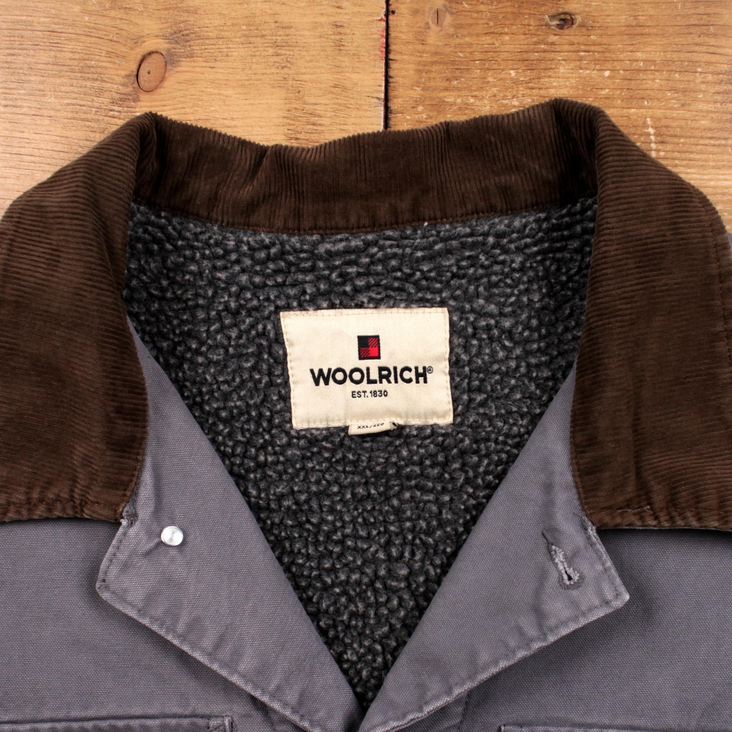 Vintage Woolrich Workwear Jacket 2XL Chore Barn Fleece Lined Grey