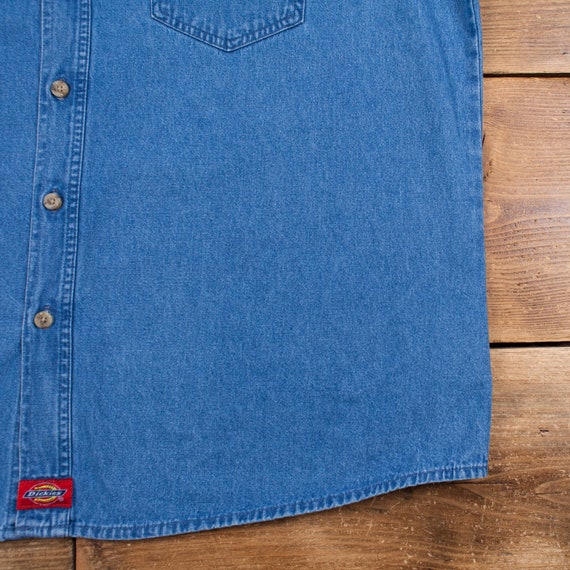 Vintage Dickies Workwear Shirt Button 2XL Denim M… - image 7