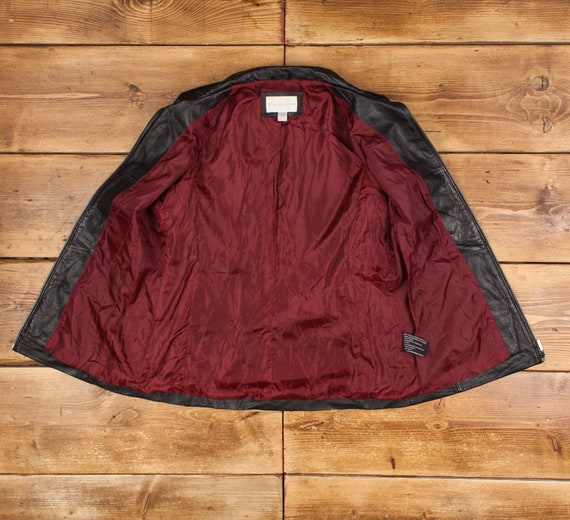 Vintage Worthington Leather Jacket M Petite Coat Black Womens Zip