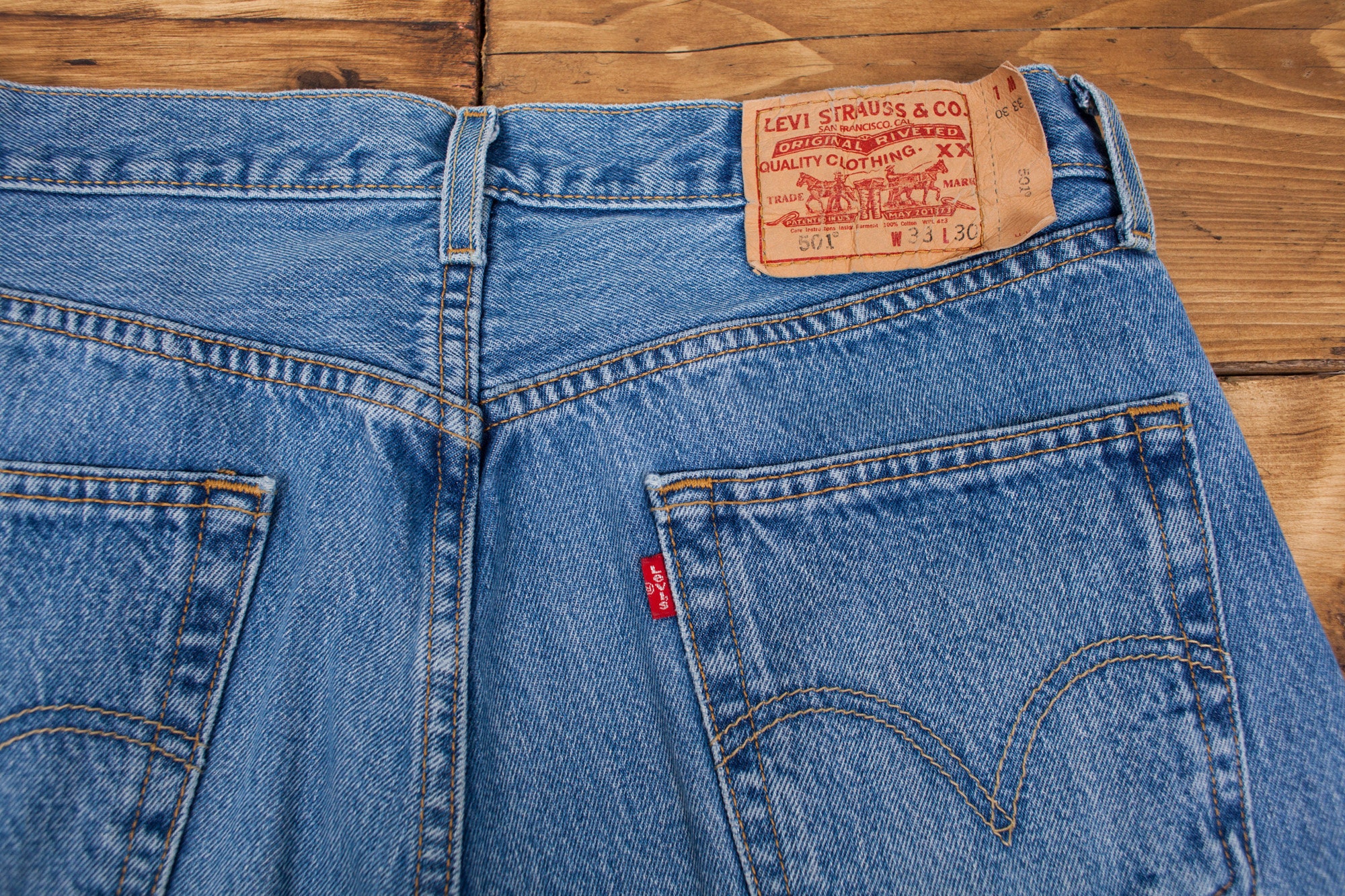 Vintage 90s Levis Levi 501 Stonewash Blue Denim Jeans 32 x 30 | Etsy