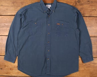 Vintage 1980s Carhartt Rugged Outdoor Wear Button up Shirt Mens S