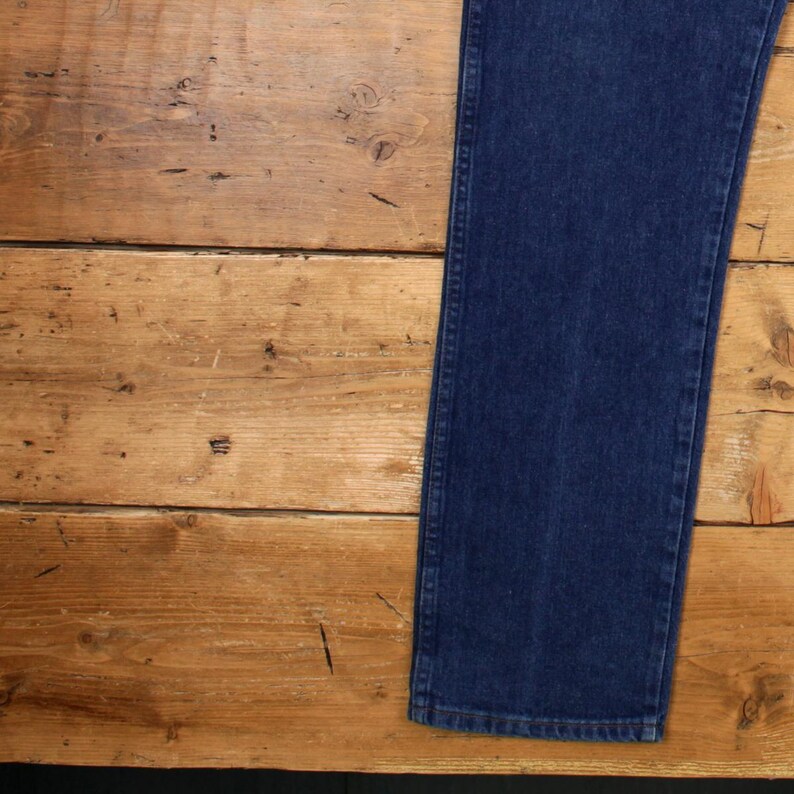 Wrangler Jeans 35x36 Azul Oscuro Lavado a la Piedra Corte Recto Cierre de Cremallera Estilo Western Denim imagen 8