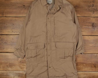 Vintage L.L.Bean Friluftsjacka M 90-tal Tillverkad i USA Beige