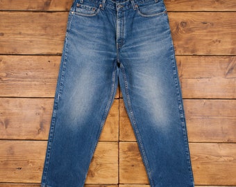 Vintage Levis Jeans 35 x 30 Medium Wash Straight Blue Red Tab Denim