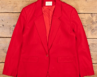 Chaqueta de lana Pendleton vintage, blazer de los años 80, color rojo, para mujer, fabricada en EE. UU.