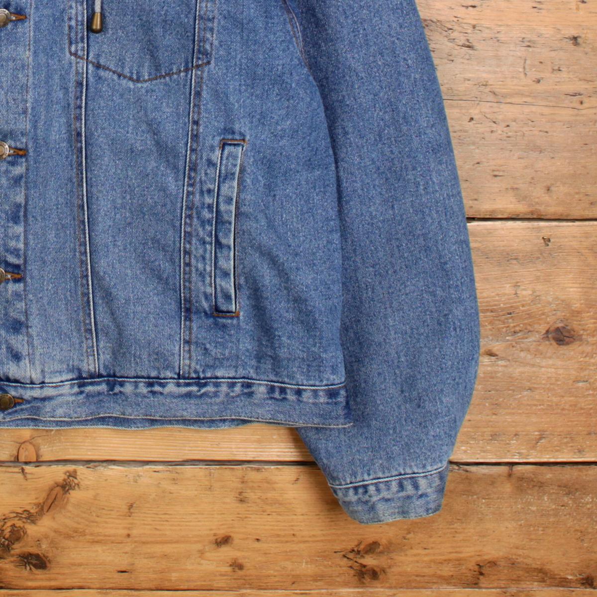 Canyon Guide Outfitters Denim Jacket L Mens Blue Harris Hooded