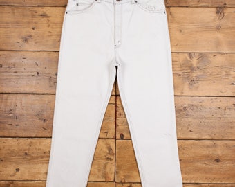 Vintage Levis 540 Jeans 38 x 28 USA Made 90s Light Wash Straight White Denim