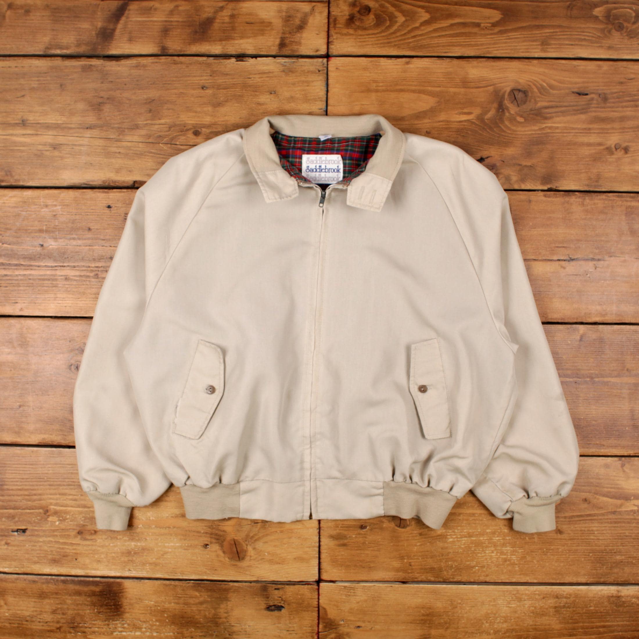 Vintage Saddlebrook Bomber Jacket 2XL 80s USA Made Beige - Etsy