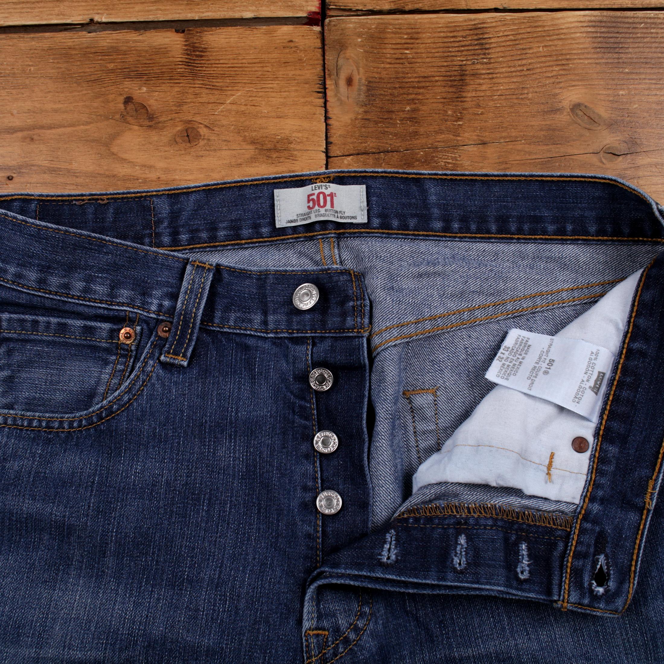 Vintage Levis 501 Jeans 33 X 32 Dark Wash Straight Blue Red Tab 