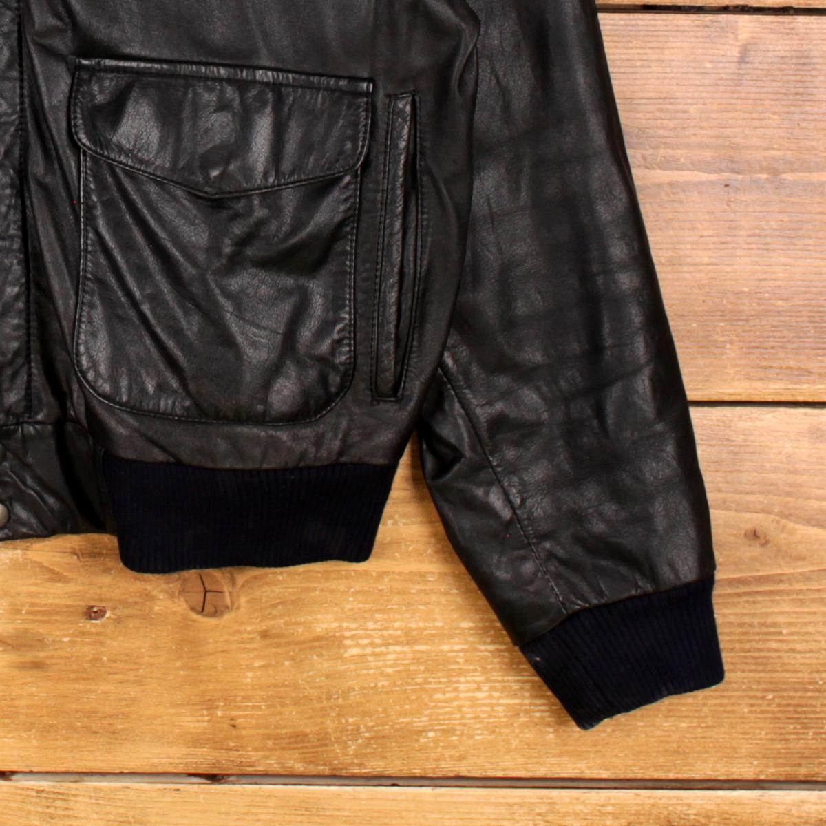 Vintage U2 Wear Me Out Leather Jacket XL 90s Flight A-2 Black