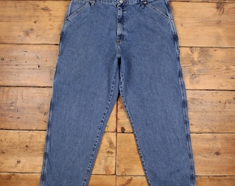 Wrangler Baggy Carpenter Jeans 38x30 Mens Blue 00s Medium Stonewash Wide Leg