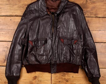 Vintage Custom Made Leather Jacket M 80s Deerskin Talon Zip Brown