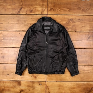 Vintage Collezione Leather Jacket M Bomber Black