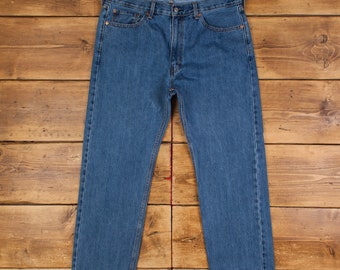 vintage Levis 505 Jeans 38 x 30 cm délavé à la pierre Straight Blue Red Tab Denim