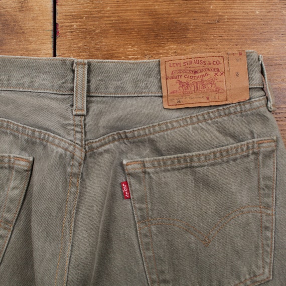 Vintage Levis 201 Jeans 29 x 28 Straight Leg Grey Gre… - Gem