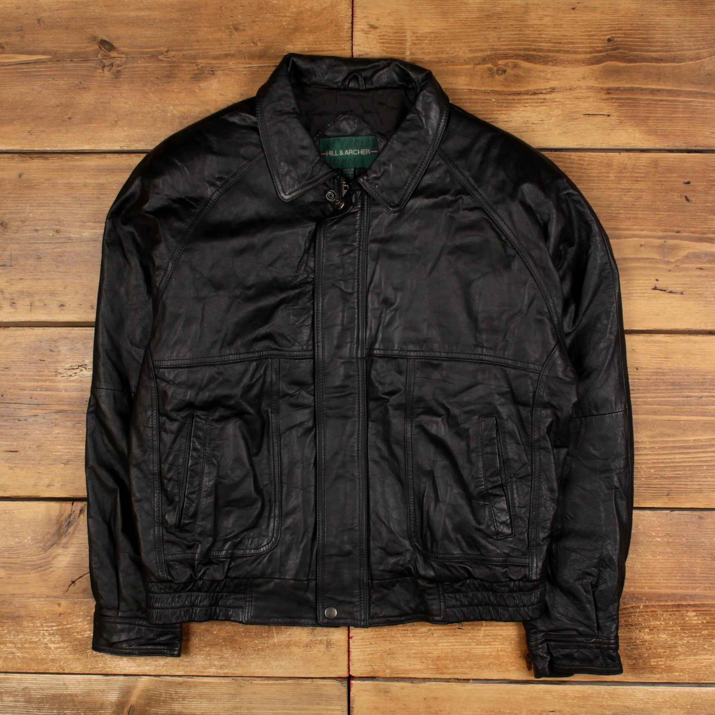 ヴィンテージ ヒル＆アーチャー レザージャケット L ボンバー ブラック