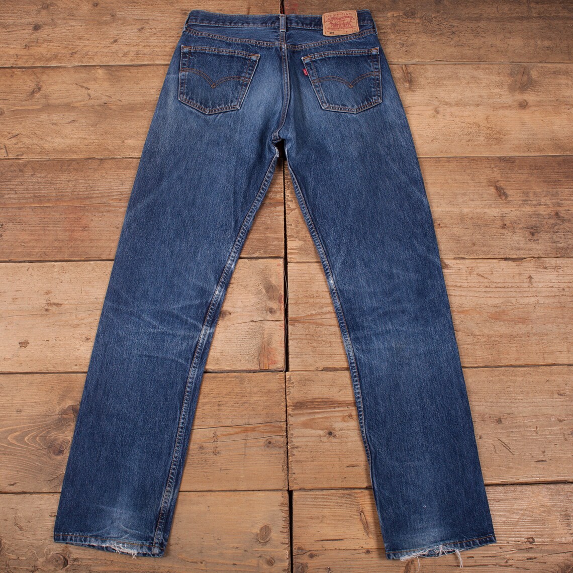 Vintage Levis 501 Faded Dark Blue Distressed Denim Jeans | Etsy