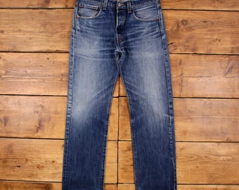 Levis 501 Jeans 32x32 Blue Regular Straight Faded Stonewash Red Tab Denim