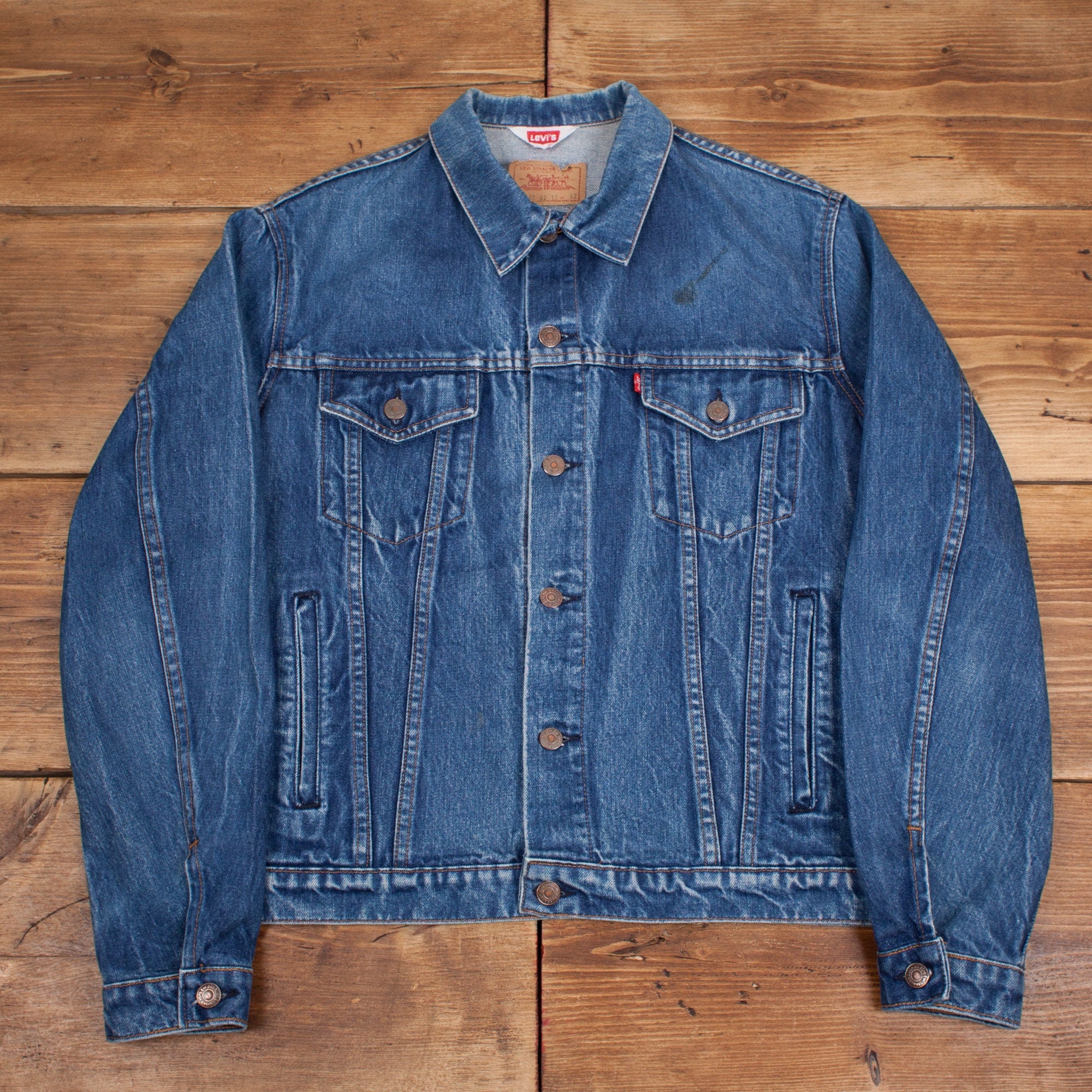 Vintage Levis Denim Jacket L Red Tab Dark Blue Slim Trucker - Etsy Norway