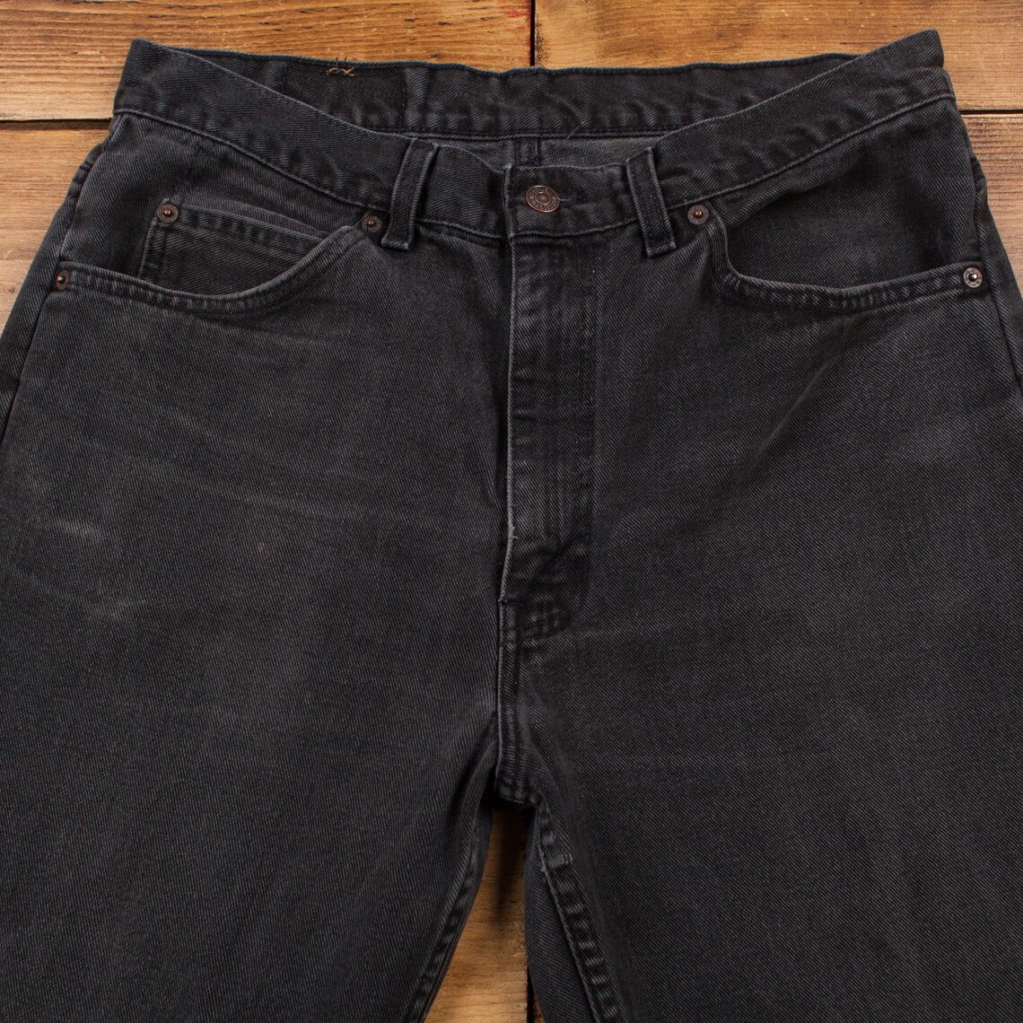 Vintage Levis Jeans 33 x 31 Dark Wash Straight Grey Womens Orange Tab Denim, foto 3 di 5