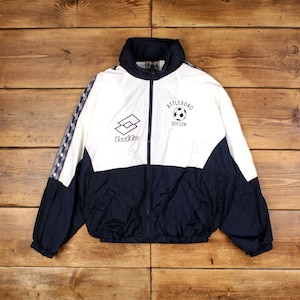 Vintage Lotto Windbreaker Jacket L Soccer Football White