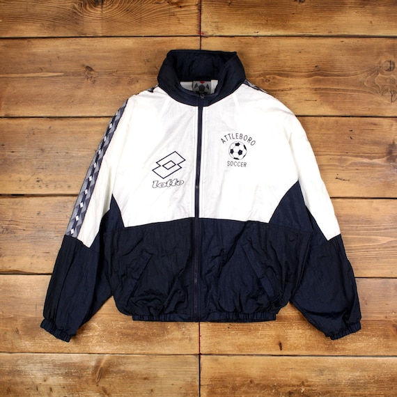 Vintage Lotto Windbreaker Jacket L Soccer Football White - Etsy