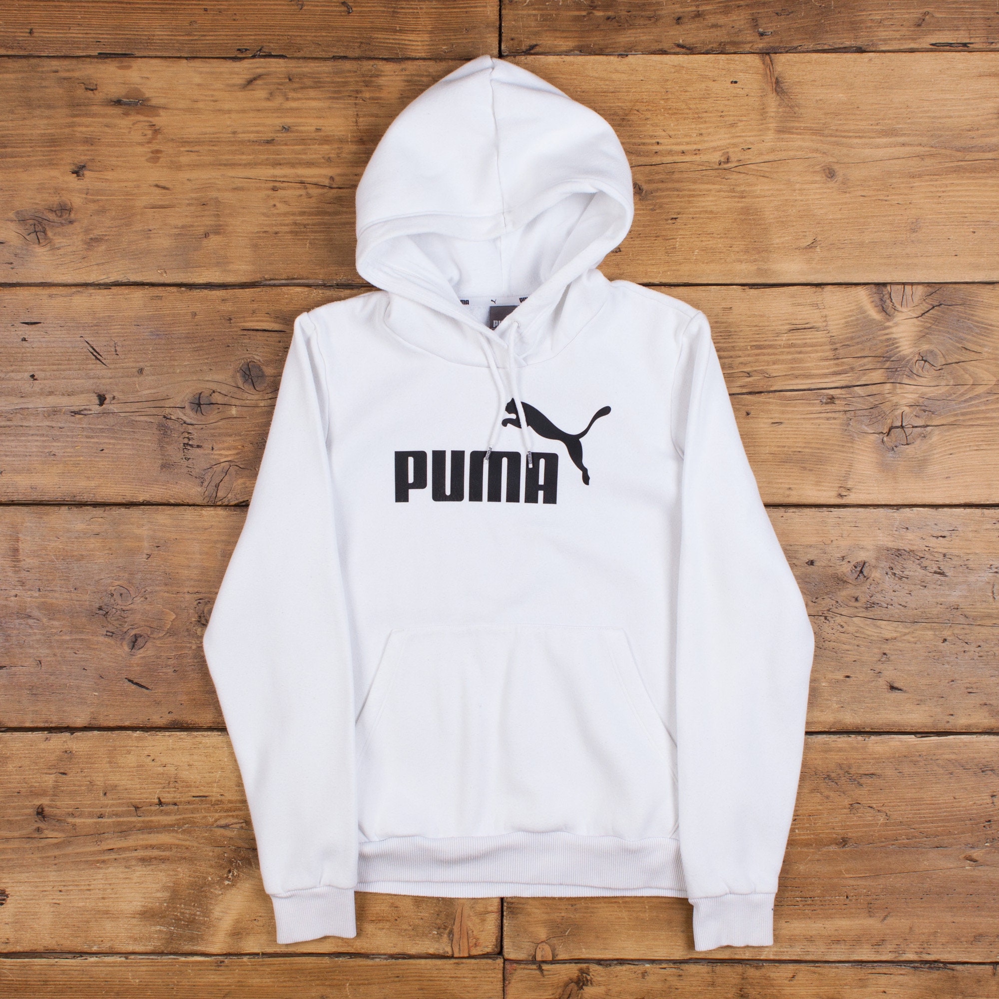 Etsy Puma Logo Slim M Roundneck White Graphic Hooded Hoodie Spell - Out Pullover
