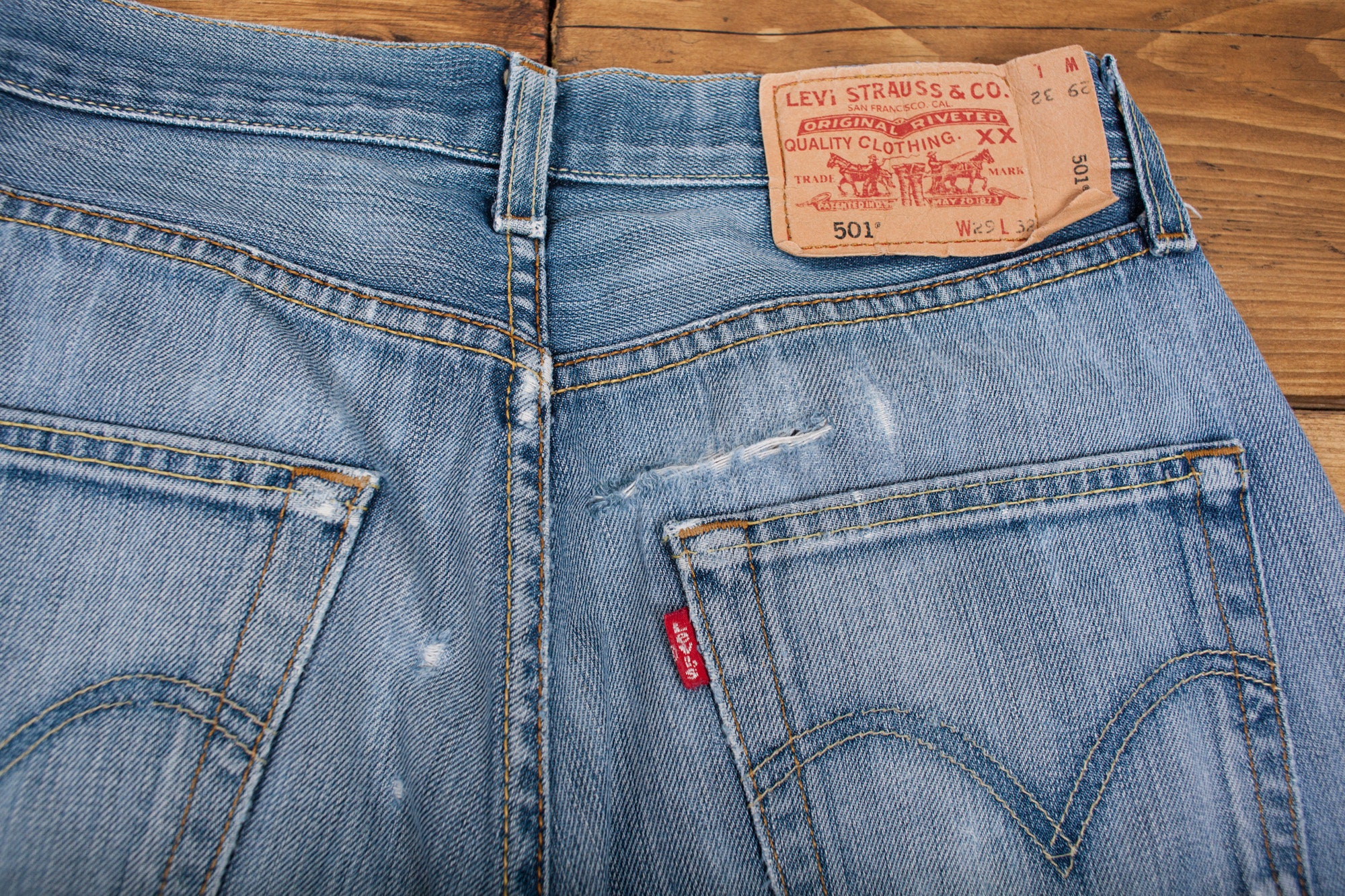 Vintage Levis Levi 501 Faded Mid Blue Raw Hem Denim Jeans 27 x | Etsy
