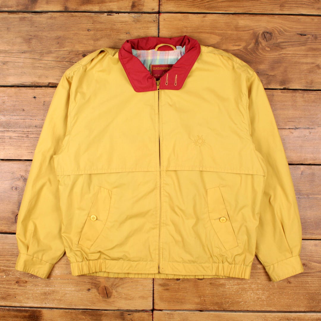Vintage Members Only Windbreaker Jacket L 90s Bomber Yellow - Etsy